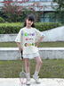 GXG KIDS童裝女童夏裝新款可愛毛球T恤兒童寬松印花短袖中大童上衣 曬單實拍圖