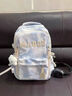 卡特駱扎染風(fēng)格雙肩包女生中學(xué)生書(shū)包高顏值輕便大學(xué)生休閑背包女高中生 藍色兩件套 帶云朵掛件 曬單實(shí)拍圖