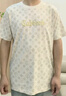 卡賓（CABBEEN）【純棉】新疆長(cháng)絨棉短袖T恤男2024夏季新款老花滿(mǎn)印潮牌上衣 亞麻色05 S /165/46 曬單實(shí)拍圖