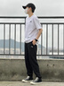 安踏運(yùn)動套裝男士短袖t恤褲子男夏秋季休閑衣服跑步健身服男裝 白色+收口長褲 L 曬單實(shí)拍圖