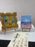 福雕家飾玩作3D立體浮雕畫DIY肌理畫石英砂手工立體畫小尺寸兒童禮物套裝 富士山櫻花【10.5*13.5】 曬單實拍圖