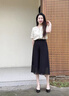 恰凡（QIAFAN）雪紡半身裙女2025夏季新款小個子裙子中長款不規(guī)則半裙薄款A字裙 藏藍色 M 27 /2尺/建議90-102斤 曬單實拍圖