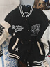 維動（VEIDOORN）明星同款【楊和蘇】星馳棒球服夾克男同款春秋新款外套休閑運動 極夜黑 M 曬單實拍圖
