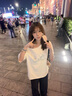 貞喜氣露肩T恤上衣女斜肩簡(jiǎn)約夏季設(shè)計(jì)感字母寬松休閑印花百搭短袖 藍(lán)色印花 M 曬單實(shí)拍圖