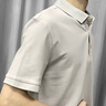 Bmuvlss輕奢男裝高檔品牌高端純色POLO衫男2025夏季薄款翻領(lǐng)短袖T恤男 淺灰色 XL 曬單實(shí)拍圖