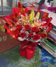 花藝灣鮮花同城配送玫瑰百合花束表白送女友老婆閨蜜長輩生日禮物 19朵紅玫瑰6朵粉百合花束 全國同城配送 留言送花日期 曬單實拍圖