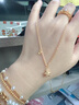 萃華金店足金999鑲鉆隕石星星黃金項(xiàng)鏈古法女士套鏈?zhǔn)罪椝团笥焉斩Y物 足金星星套鏈金重約7g 曬單實(shí)拍圖