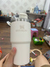 STANLEY網(wǎng)紅吸管杯水杯保溫杯大容量辦公車載不銹鋼杯子591ML-米白色 曬單實拍圖
