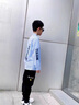 G.DUCKKIDS大男童襯衫2025春秋薄款炸街兒童外套痞帥男孩長袖條紋襯衣秋裝潮 淺藍色 22702款 泡泡棉襯衫 【薄 120 cm 曬單實拍圖
