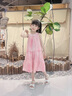 FIDQIOG品牌女童夏季新款公主裙吊帶雪紡連衣裙 櫻花粉 130 cm 曬單實(shí)拍圖