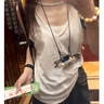 迪卡儂背心女上衣棉寬松戶外徒步健身跑步運動T恤5114298 曬單實拍圖