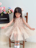 G.DUCKKIDS童裝女童連衣裙夏季兒童裙子小童夏裝公主裙女寶寶亮片生日禮服裙 香檳色裙子+頭紗 100 尺碼2~3歲【 90-100cm】 曬單實(shí)拍圖