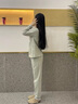 浪莎春季新品睡衣女100%純棉長(cháng)袖長(cháng)褲女士春秋開(kāi)衫可外穿家居服套裝 櫻草綠-3880 XL 建議165-170cm/120-140斤 曬單實(shí)拍圖