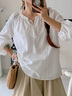 森馬（Semir）長袖襯衫女流蘇刺繡波西米亞風(fēng)2025秋白色寬松袖襯衣10A525105001 曬單實(shí)拍圖