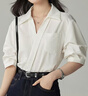 何佳功襯衫女短袖2025年夏季新款襯衣法式小眾設(shè)計感氣質(zhì)顯瘦V領(lǐng)上衣 白色 M (105-119斤） 曬單實拍圖