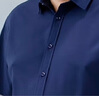 皮爾卡丹（pierre cardin）夏季純色肥佬短袖襯衫男士商務休閑薄款胖子加肥加大碼半袖襯衣男 短袖深藍色 XXXXXL 曬單實拍圖