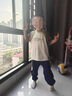 威爾貝魯（WELLBER）男女嬰幼兒童撞色拼接圓領(lǐng)短袖長(zhǎng)褲兩件套裝 淡綠  130  曬單實(shí)拍圖