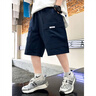 兒童裝男童夏裝褲子短褲2025新款中大童夏季夏款薄款男孩工裝中褲 DD-DR28【黑色】高品質(zhì) 130cm 曬單實(shí)拍圖