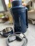 摩飛電器（Morphyrichards）電熱水壺 便攜式燒水壺 家用戶外旅行1L大容量雙層304不銹鋼保溫防燙旅行電水壺電熱水杯MR6061藍 曬單實拍圖