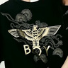 BOY LONDON【祥云報(bào)喜】25新款春夏情侶黑金老鷹針織短袖T恤N01826 黑色 XL 曬單實(shí)拍圖