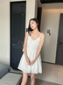 小野七天白色吊帶度假風(fēng)連衣裙女純欲風(fēng)夏季小個(gè)子氣質(zhì)顯瘦收腰連衣裙 白色 M 曬單實(shí)拍圖