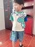 G.DUCK KIDS小黃鴨男童夏季卡通恐龍?zhí)籽b嬰幼兒衣服寶寶超萌洋氣短袖褲兩件套 小酷龍短袖套裝 90 cm 曬單實(shí)拍圖