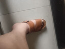 雙魚兔（SHUAGNYUTU）男士涼鞋牛筋底真皮沙灘鞋夏季休閑涼拖鞋防滑軟底涼鞋男 黃色 618黃色 41 曬單實(shí)拍圖