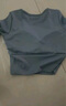 徽昂運(yùn)動(dòng)套裝女瑜伽服套裝跑步健身服速干衣胸墊t恤拼接短袖長(zhǎng)褲藍(lán)M 曬單實(shí)拍圖