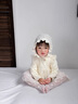 班喜迪嬰兒衣服秋裝嬰幼兒洋氣連體衣寶寶公主包屁衣裙子春秋外出包屁裙 白色 80cm 曬單實(shí)拍圖