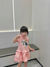 Teenie Weenie Kids小熊童裝25年夏新款女寶寶泡泡袖短袖印花連衣裙 粉色 100 cm 曬單實(shí)拍圖