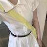 斤慕法式白色polo領(lǐng)襯衫連衣短裙女夏學(xué)院風(fēng)收腰a字顯瘦氣質(zhì)小白裙子 白色襯衫短裙+腰帶 M （建議95-110斤左右） 曬單實(shí)拍圖