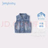 JELLYBABY【趣味卡通】25春季新品兒童馬甲女童柔牛仔背心坎肩疊穿外套 牛仔藍(lán) 100 CM 曬單實(shí)拍圖