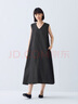 無(wú)印良品（MUJI）女式 棉 漢麻 無(wú)袖連衣裙女裝裙子夏季 連身裙長(cháng)裙 BCD91C5S 黑色 M （160/84A） 曬單實(shí)拍圖