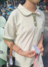 碧彩雅女童夏裝套裝新款洋氣大童衣服休閑Polo領(lǐng)上衣寬松褲裙夏裝兩件套 綠杏短袖+綠色褲裙 155 （S）碼【建議75-95斤】 曬單實拍圖