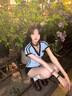 佐敘美式插肩袖短袖t恤女夏季新款球衣辣妹修身V領(lǐng)正肩短袖T恤上衣女 藍色 L （105-115斤） 曬單實(shí)拍圖