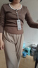森馬（Semir）長(cháng)袖T恤女短款撞色打底衫簡(jiǎn)約風(fēng)秋季假兩件修身衣服101524101005 曬單實(shí)拍圖