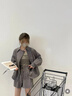 紅蜻蜓速干冰絲短褲女2025夏季新款松緊高腰顯瘦寬松休閑外穿闊腿五分褲 卡其色 L 曬單實拍圖
