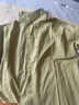 棉麻中袖襯衫女新款ma上衣抽繩T恤寬松顯瘦苧麻襯衣 淺綠色 3XL 建議143-160斤 曬單實(shí)拍圖