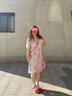 MsShe【新中式提花蕾絲旗袍】大碼女裝2025夏季胖mm亮絲連衣裙子 柔霧粉色現(xiàn)貨 4XL 曬單實(shí)拍圖