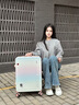 WEOBGR SABRE瑞士軍刀漸變行李箱女款高顏值20寸寬拉桿新款耐用登機(jī)免托運(yùn)旅行 漸變粉【人氣新配色】 20英寸 可登機(jī)【適合3-7天出行】 曬單實(shí)拍圖