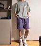 FOX.G男士短褲夏季男運(yùn)動(dòng)褲子外穿2025新款速干跑步休閑褲薄款冰絲男褲 紫色帶口袋抽繩運(yùn)動(dòng)短褲 3XL 【建議150-165斤】 曬單實(shí)拍圖