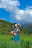 北杳藏族服裝女藏袍夏季苗疆少漢服苗疆公主異域風(fēng)西雙版納旅拍古風(fēng)服 藍色 S 曬單實(shí)拍圖