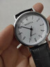 休閑時(shí)尚簡(jiǎn)約男士禮品手表男款大表盤(pán)石英皮帶表 數字白棕 40mm 曬單實(shí)拍圖