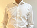 羅蒙（ROMON）【含桑蠶絲】羅蒙男士長袖襯衫商務(wù)免燙職業(yè)工裝襯衣男 白色2XL 曬單實拍圖