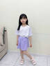 小豬彼特兒童羽毛球服套裝夏季女童速干衣乒乓網(wǎng)球運動服夏天大童跑步訓(xùn)練 18828白色18519紫色運動套裝無鞋 170 cm 曬單實拍圖