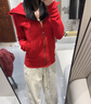 露露lulu衛衣scuba刺繡連帽新款加絨韓版修身運動(dòng)拉鏈外套瑜伽服 新年紅（修身版） M 6碼110-120斤 曬單實(shí)拍圖