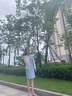 Sugargirl夏季職業(yè)西裝套裝女西服連衣裙主持正裝珠寶酒店美容院接待工作服 天藍色無袖連衣裙 (贈腰帶) M 曬單實拍圖