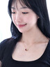 阿黛麗天然石榴石項(xiàng)鏈925銀鑲嵌愛心吊墜寶石吊飾女飾品七夕生日送女友 曬單實(shí)拍圖