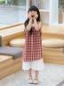 LUSON陳大豬童裝女童連衣裙2025新款洋氣法式格子裙兒童夏季裙子 曬單實(shí)拍圖