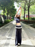 LDBE設(shè)計感蕾絲花邊拼接闊腿褲女夏季2025新款寬松高腰直筒黑色長褲潮 黑色 M 曬單實拍圖